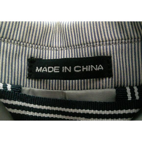 Nautica Mens Blue Pin Striped Modern Fit Single Breasted 2-Piece Suit 38R 34x30 - Picture 10 of 15